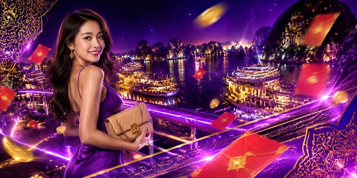Phong bì đỏ may mắn và ánh đèn neon lung linh trên vịnh Hạ Long về đêm