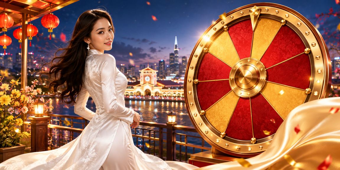 Phụ nữ Hồ Chí Minh mặc áo dài tham gia rút thăm may mắn tại sự kiện giải trí